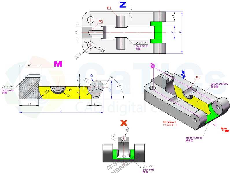 3D CAD 基础练习 / CATICS 3D13-M03/ Autodesk Inventor Pro
