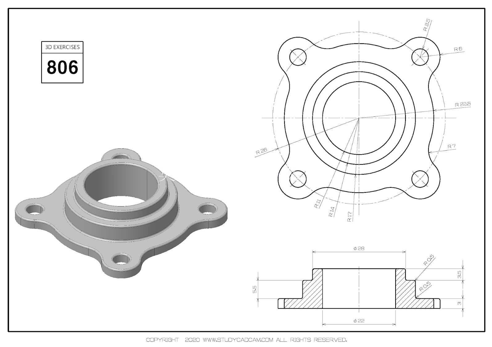 Studycadcam 3D 806/FreeCAD