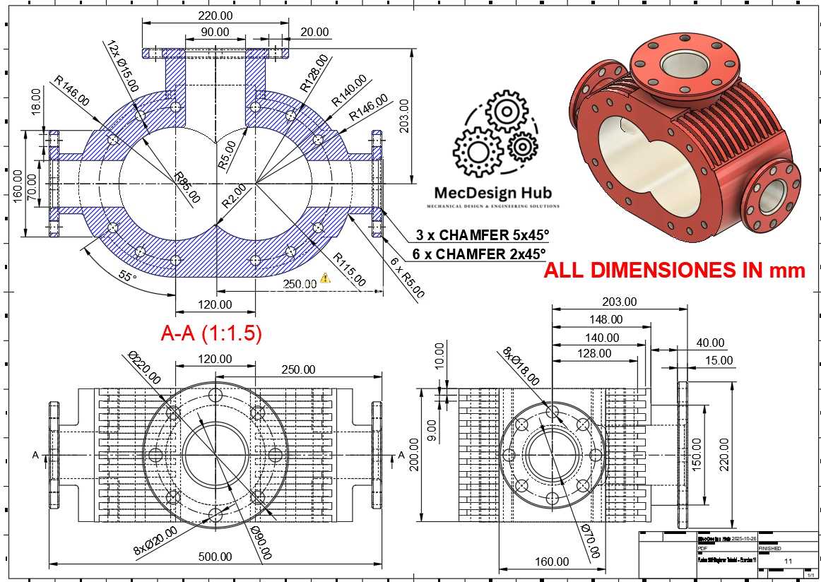 Fusion 360 初学者教程 - 练习 11(初学者分步指南!)#mecdesignhub