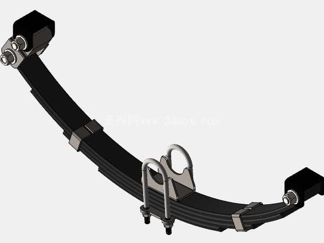 1000 公斤拖车钢板弹簧悬架总成(完全建模并在 SolidWorks 中渲染)