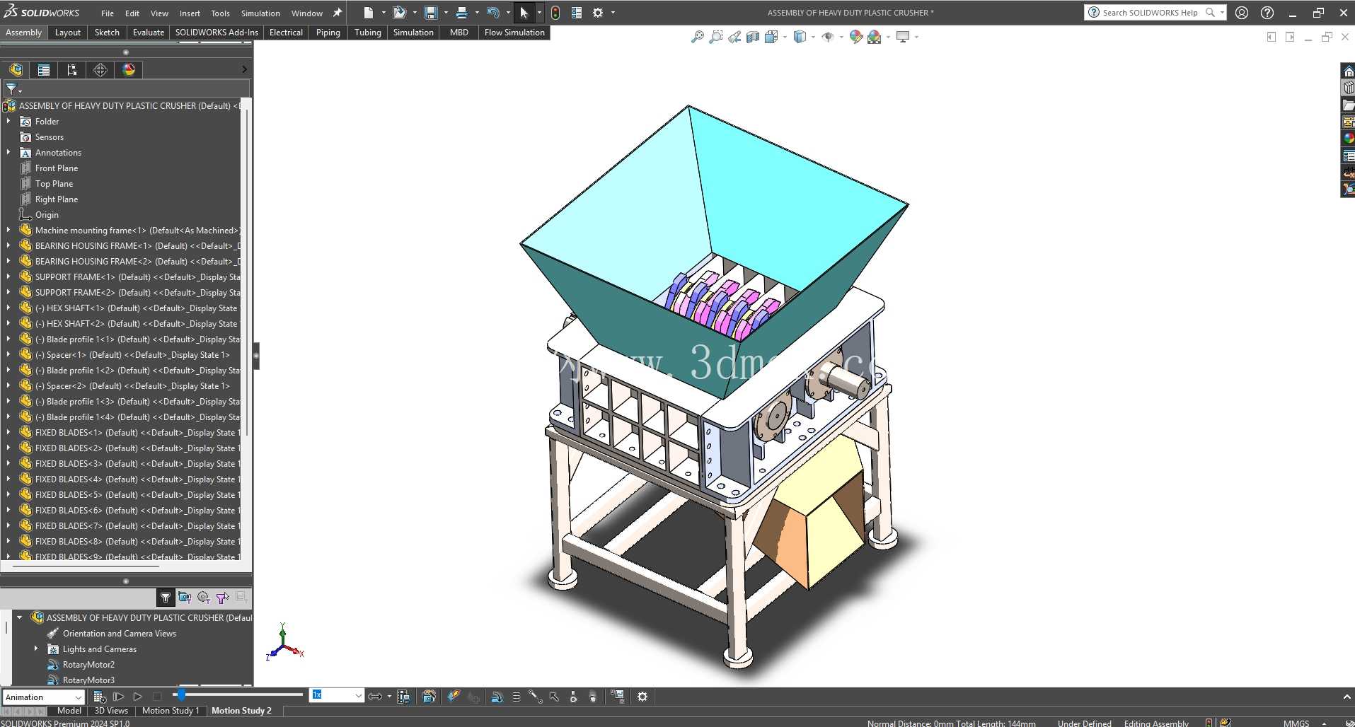 重型塑料破碎机| SolidWorks 模型