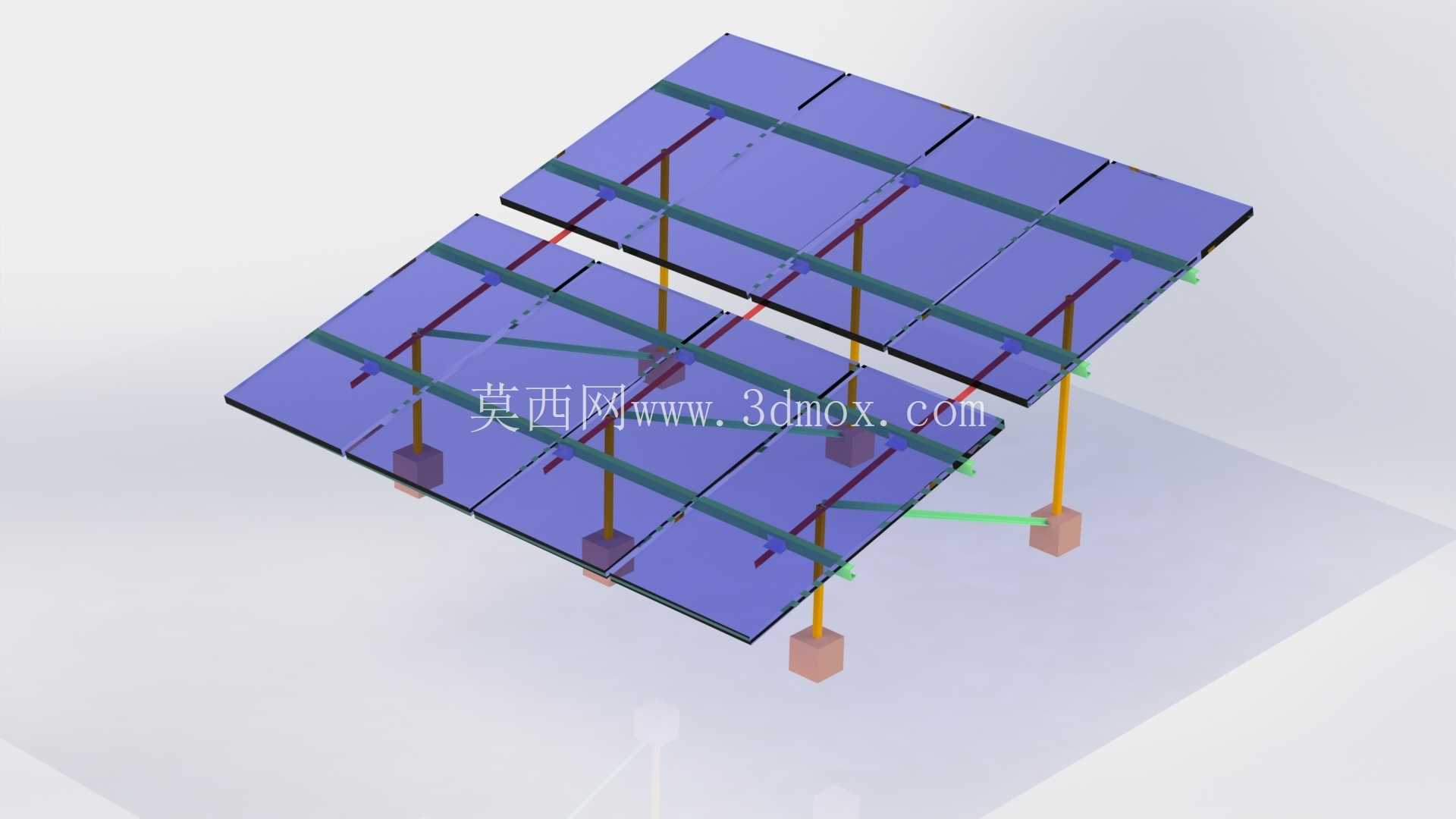 ̫���ܵ�ذ���氲װ�����ṹ| �ྦྷ���֧��ϵͳ|  SolidWorks 3D ģ��