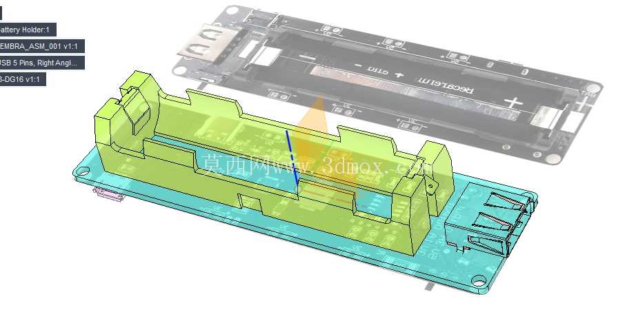 18650电池座PCB USB