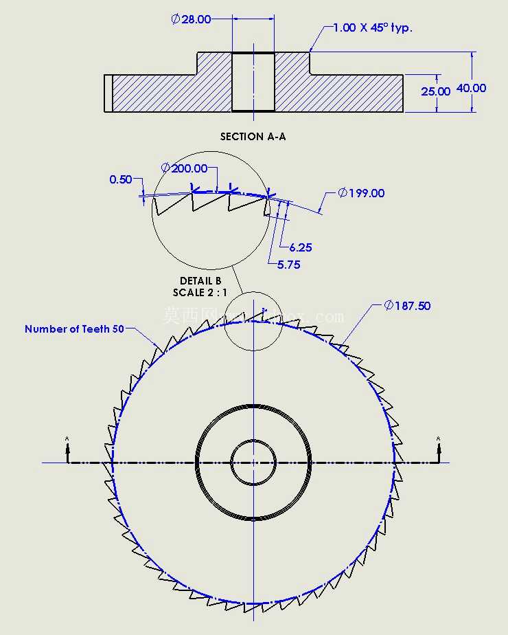 #2 SolidWorks 教程,如何创建棘轮齿轮的 3D 模型