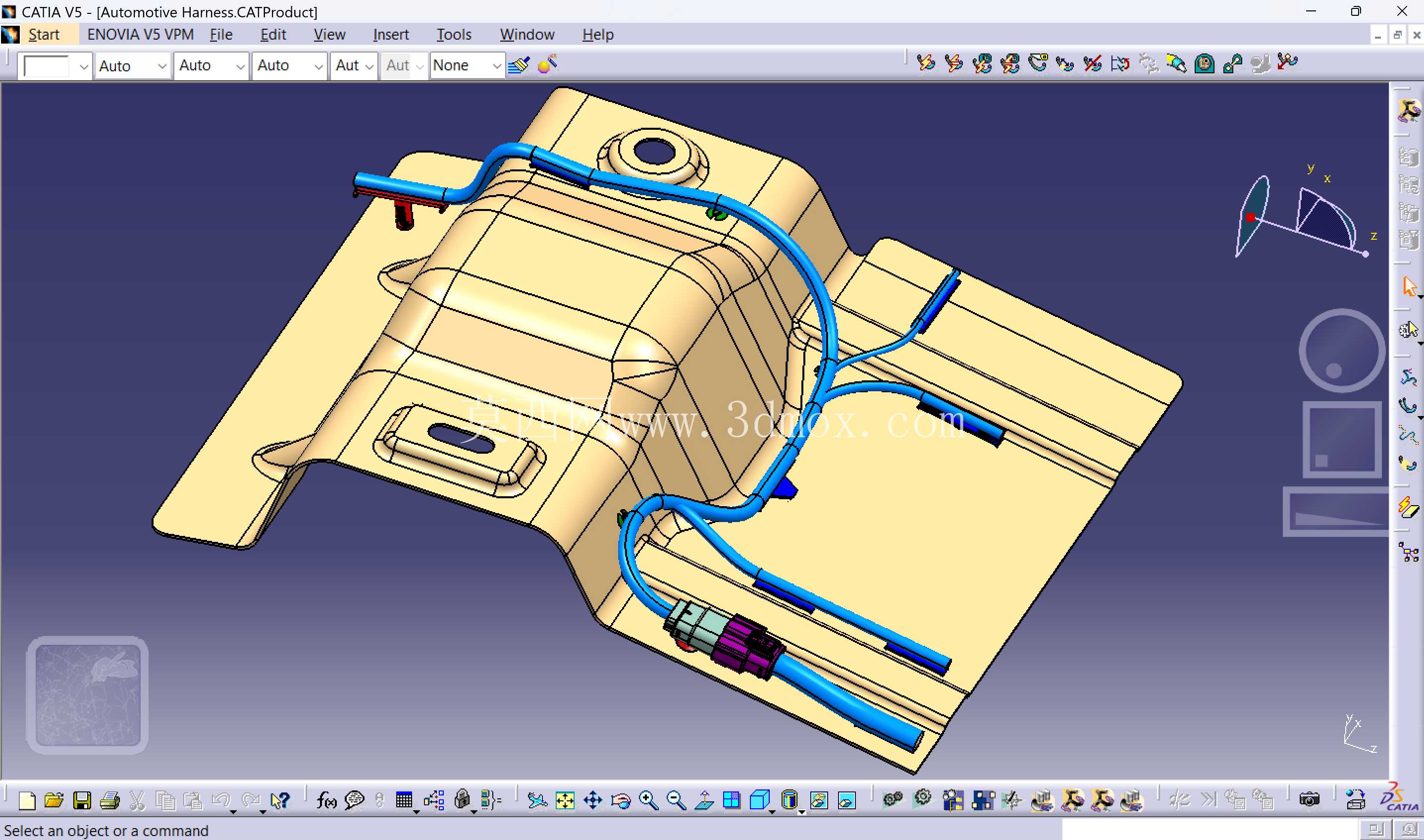 CATIA V5 中白车身的汽车电气线束设计
