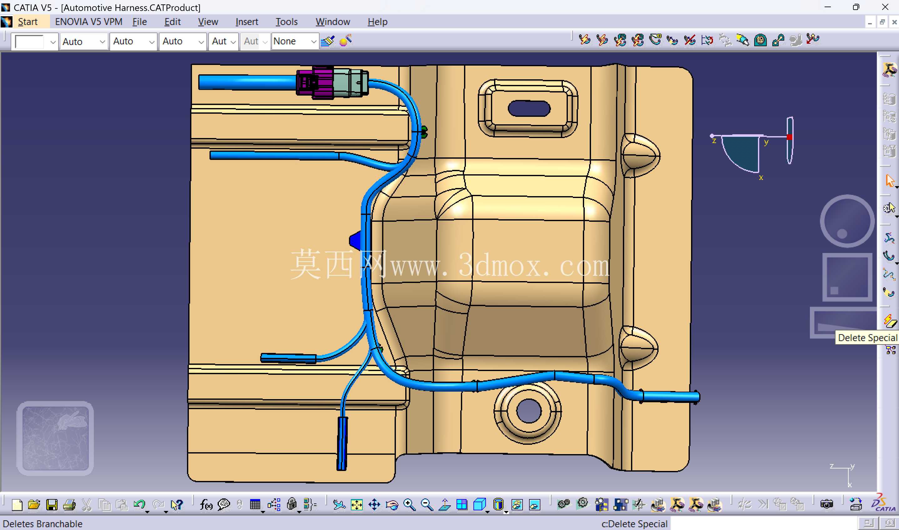 CATIA V5 中白车身的汽车电气线束设计