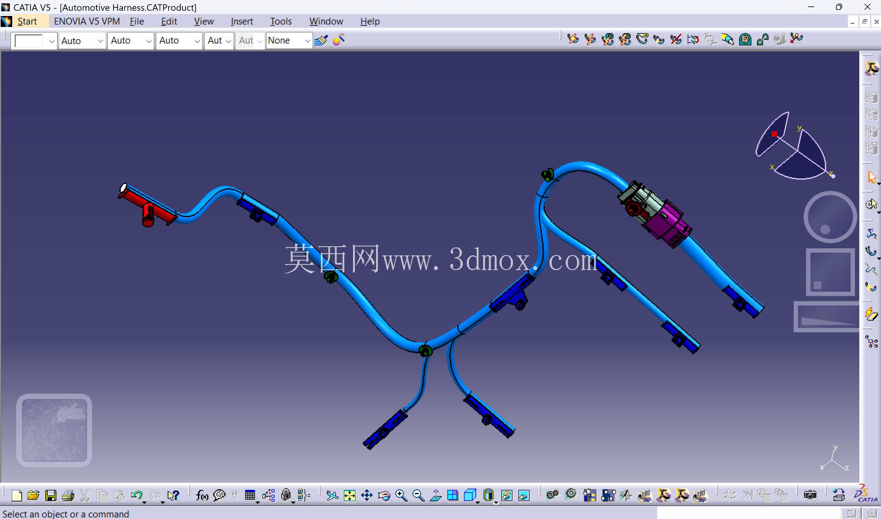 CATIA V5 中白车身的汽车电气线束设计