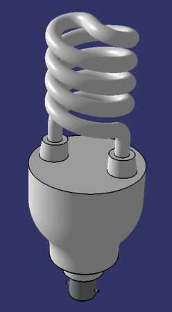45W ������ӫ��� (CFL) ���� �C 3D ģ��