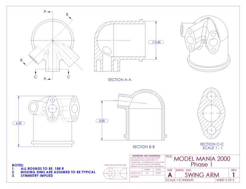 SolidWorks Model Mania 工程图 (2000–2025) | 完整的 CAD 实践合集