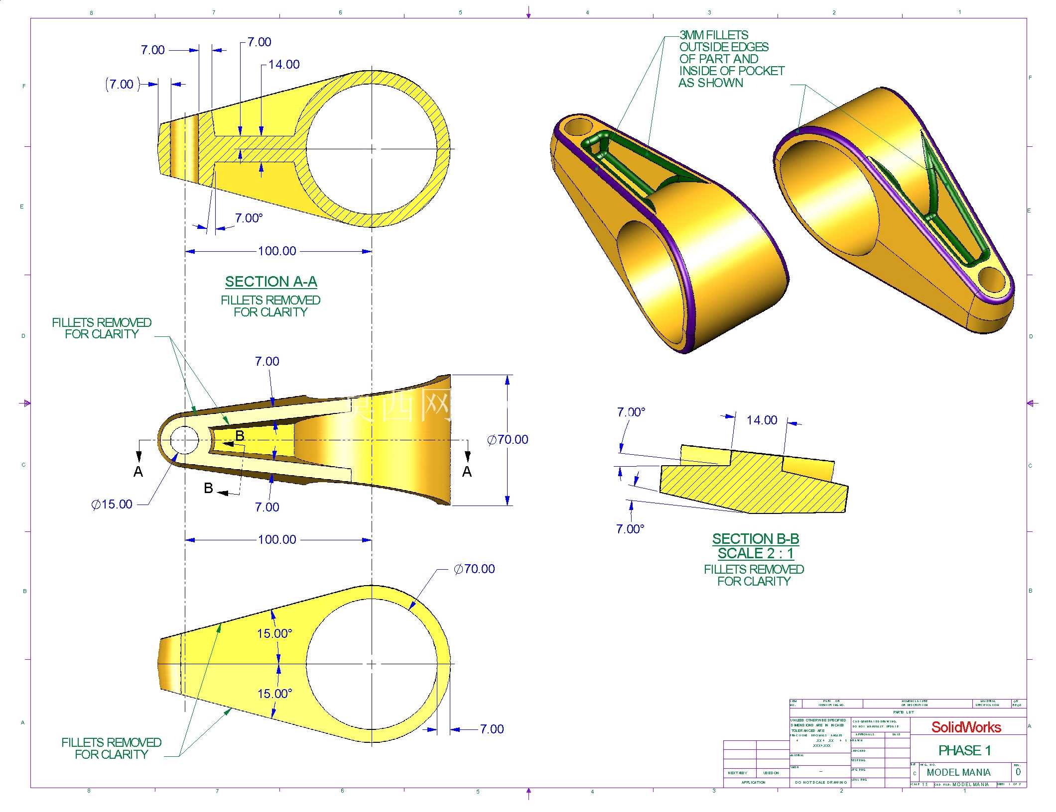 SolidWorks Model Mania 工程图 (2000–2025) | 完整的 CAD 实践合集