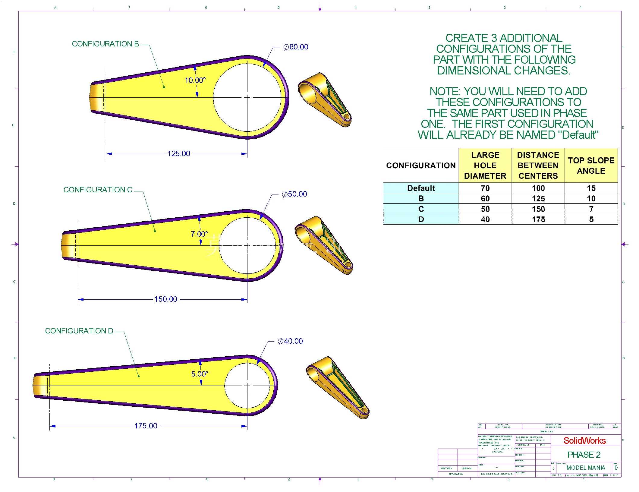 SolidWorks Model Mania 工程图 (2000–2025) | 完整的 CAD 实践合集