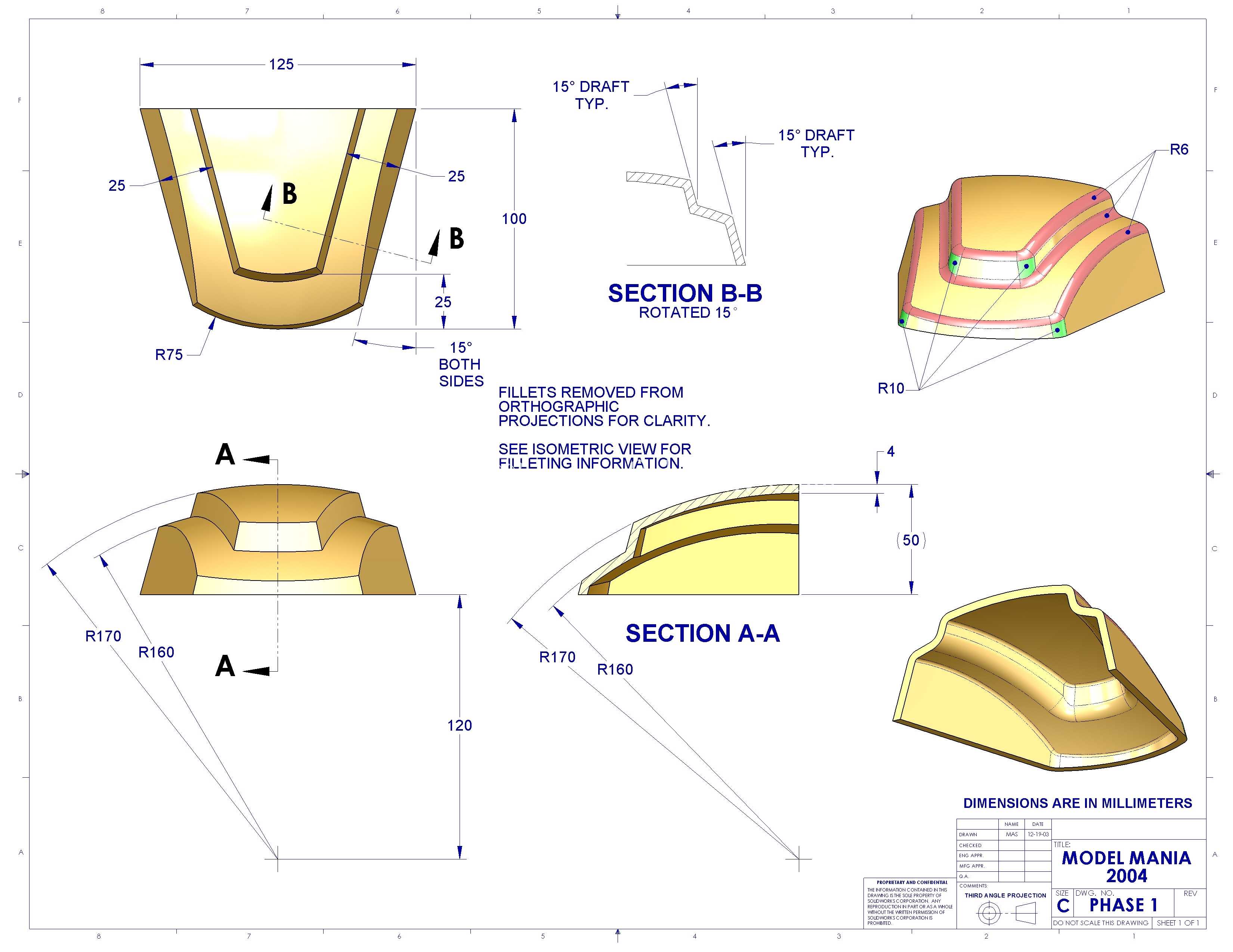 SolidWorks Model Mania 工程图 (2000–2025) | 完整的 CAD 实践合集