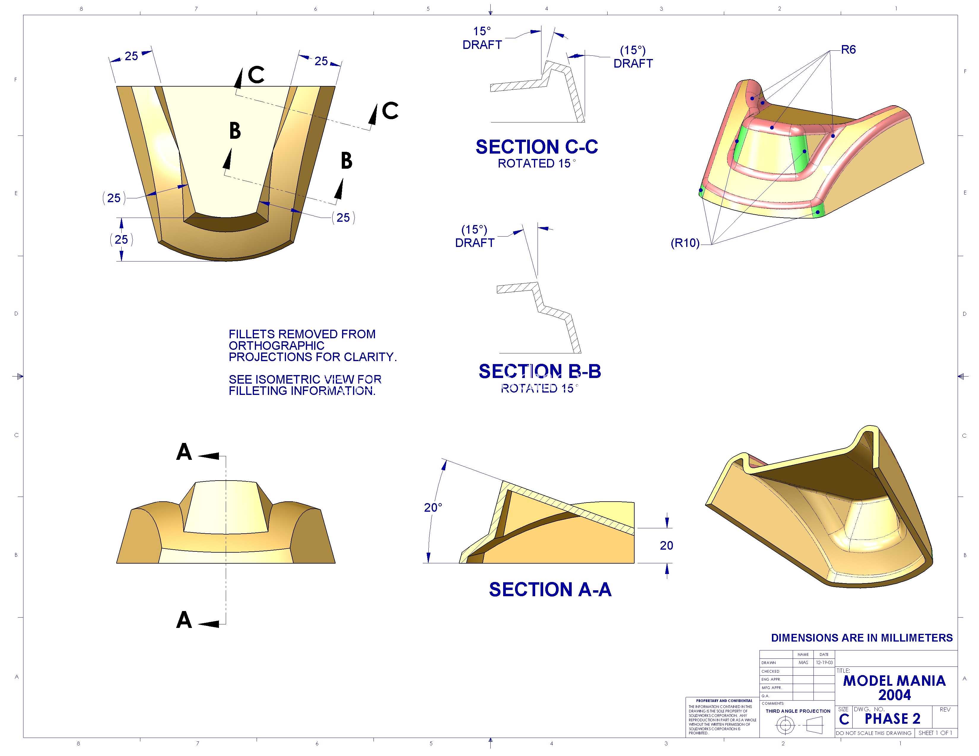SolidWorks Model Mania 工程图 (2000–2025) | 完整的 CAD 实践合集