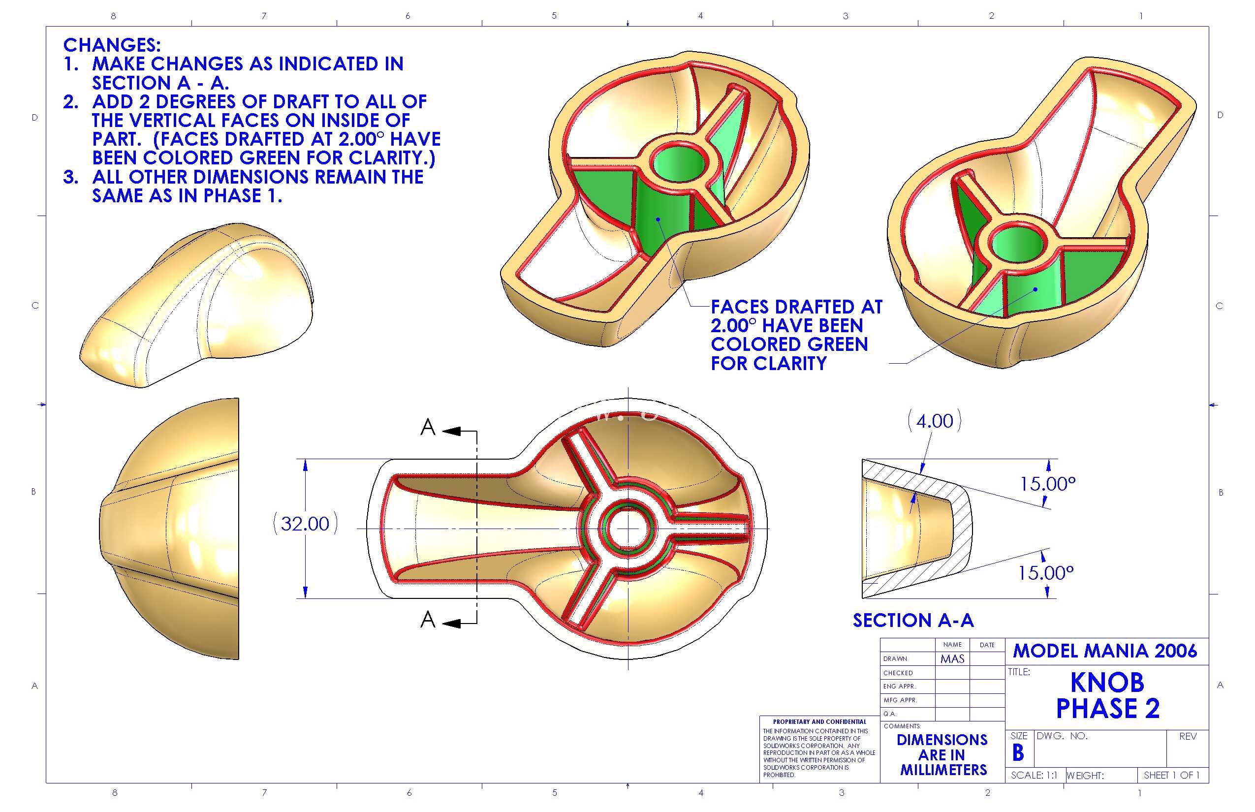 SolidWorks Model Mania 工程图 (2000–2025) | 完整的 CAD 实践合集