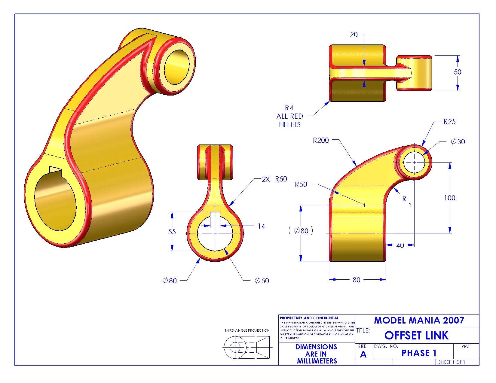 SolidWorks Model Mania 工程图 (2000–2025) | 完整的 CAD 实践合集