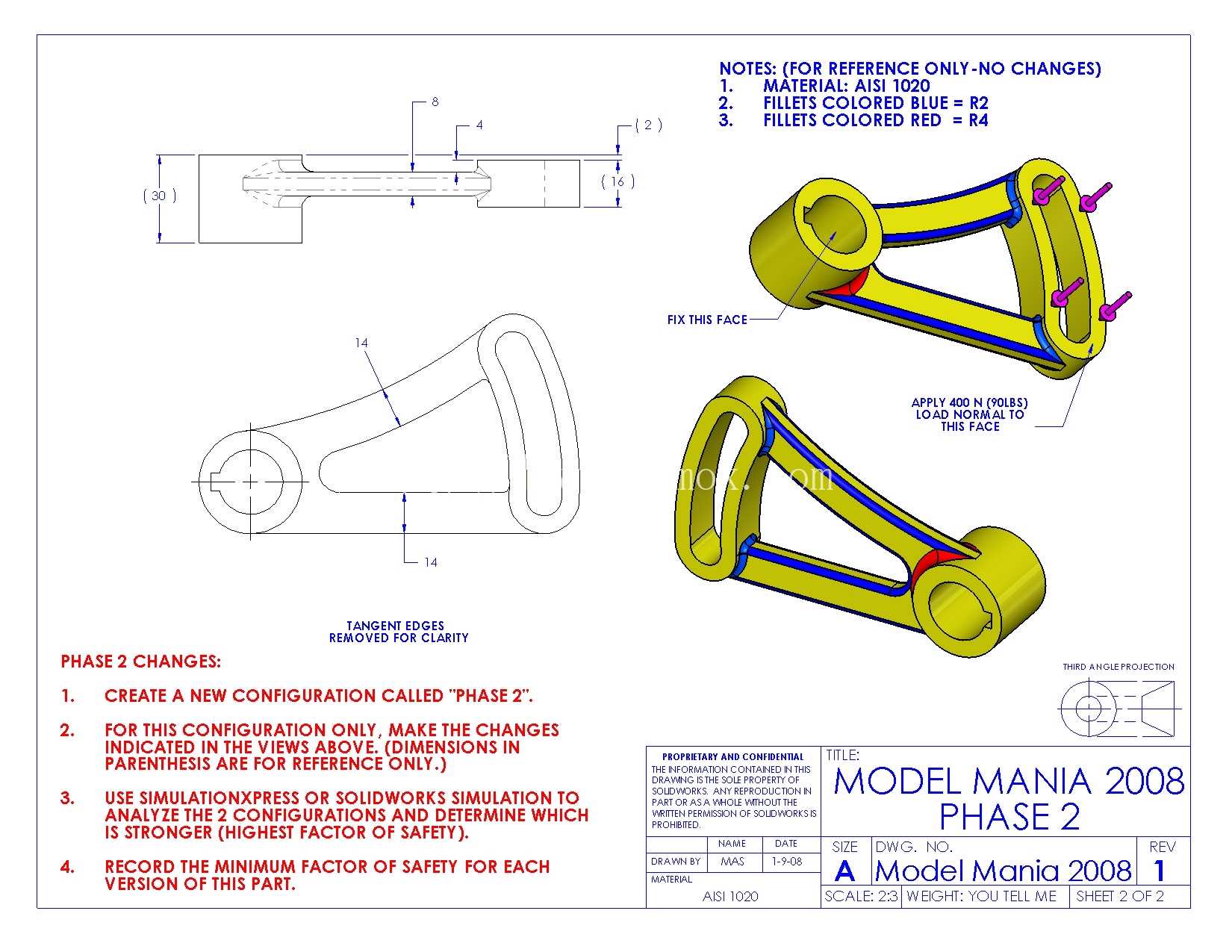 SolidWorks Model Mania 工程图 (2000–2025) | 完整的 CAD 实践合集