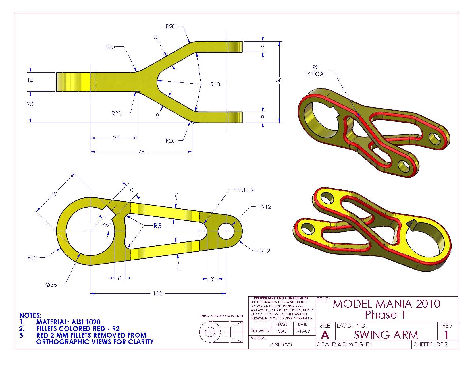SolidWorks Model Mania 工程图 (2000–2025) | 完整的 CAD 实践合集