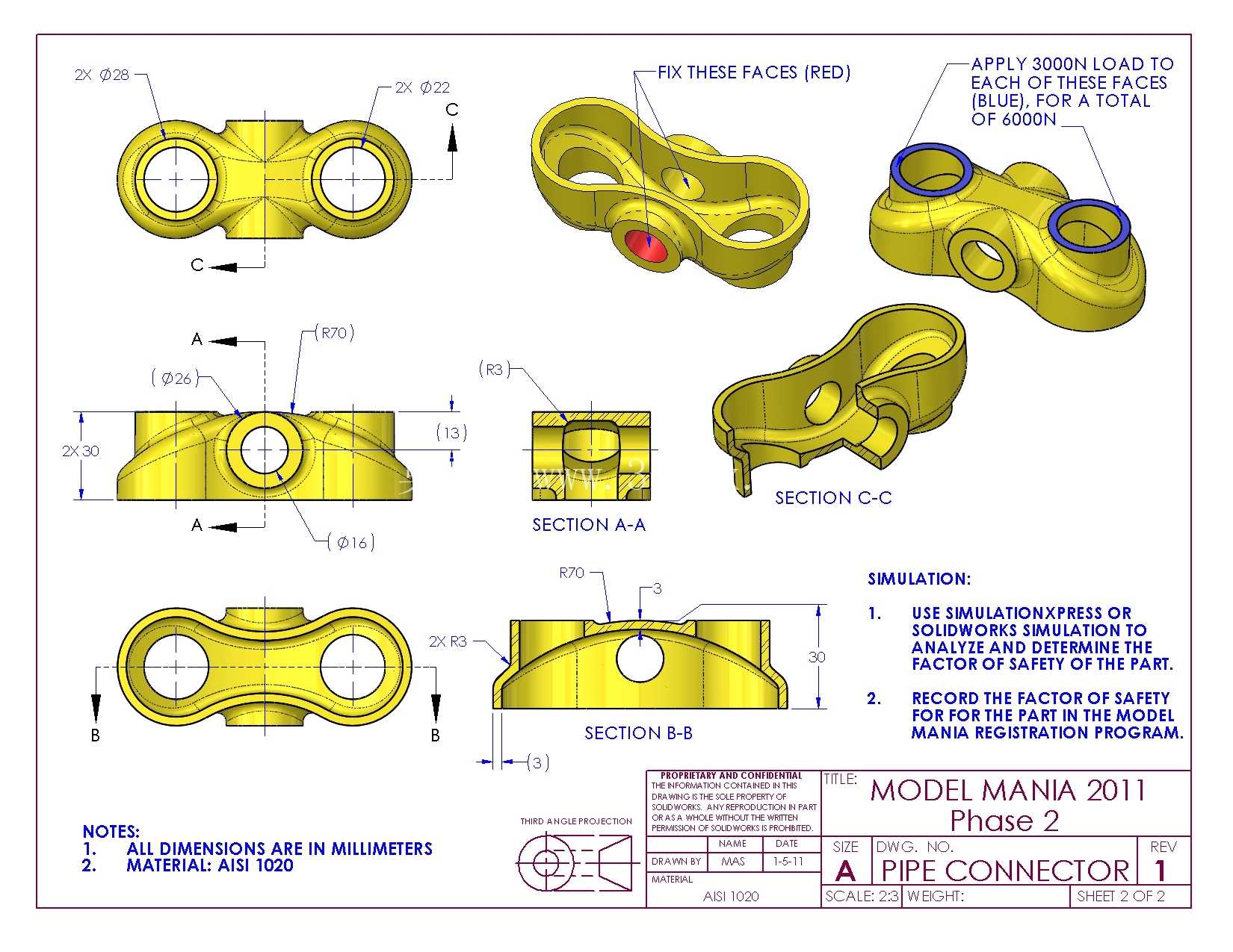 SolidWorks Model Mania 工程图 (2000–2025) | 完整的 CAD 实践合集