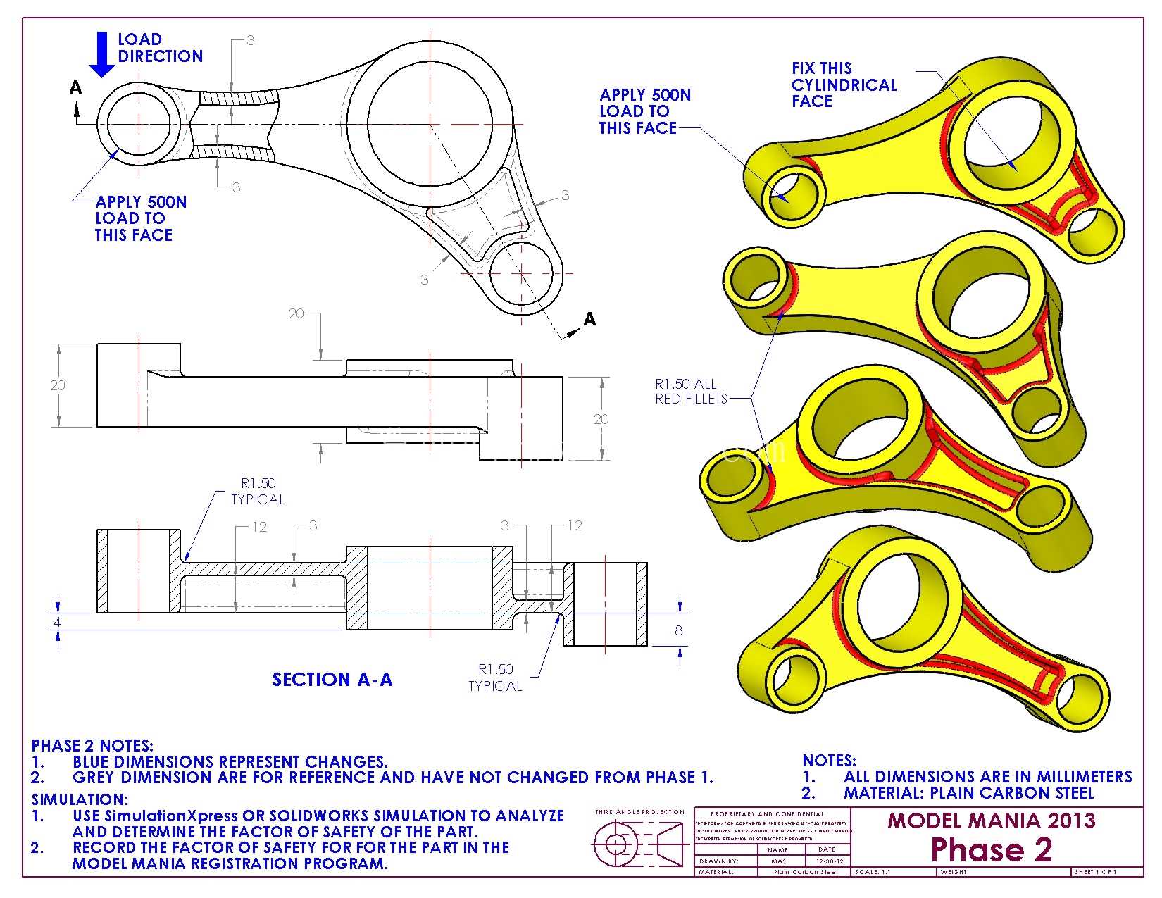 SolidWorks Model Mania 工程图 (2000–2025) | 完整的 CAD 实践合集