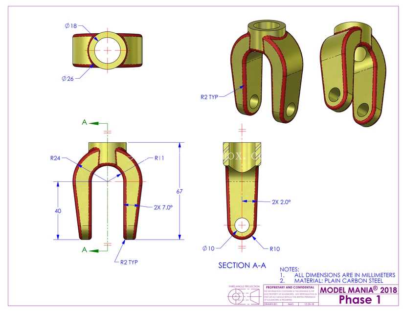 SolidWorks Model Mania 工程图 (2000–2025) | 完整的 CAD 实践合集