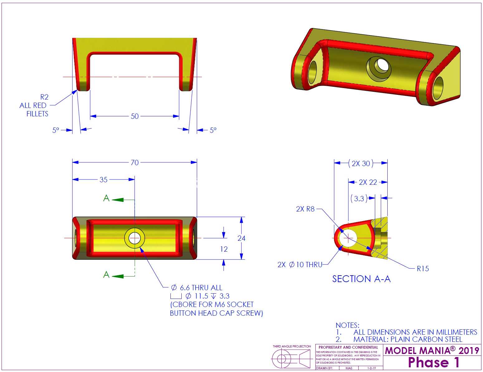 SolidWorks Model Mania 工程图 (2000–2025) | 完整的 CAD 实践合集