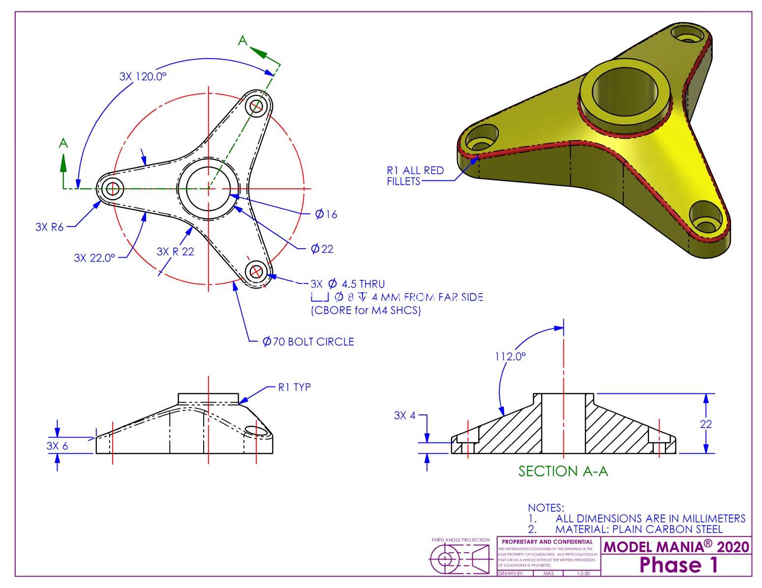 SolidWorks Model Mania 工程图 (2000–2025) | 完整的 CAD 实践合集