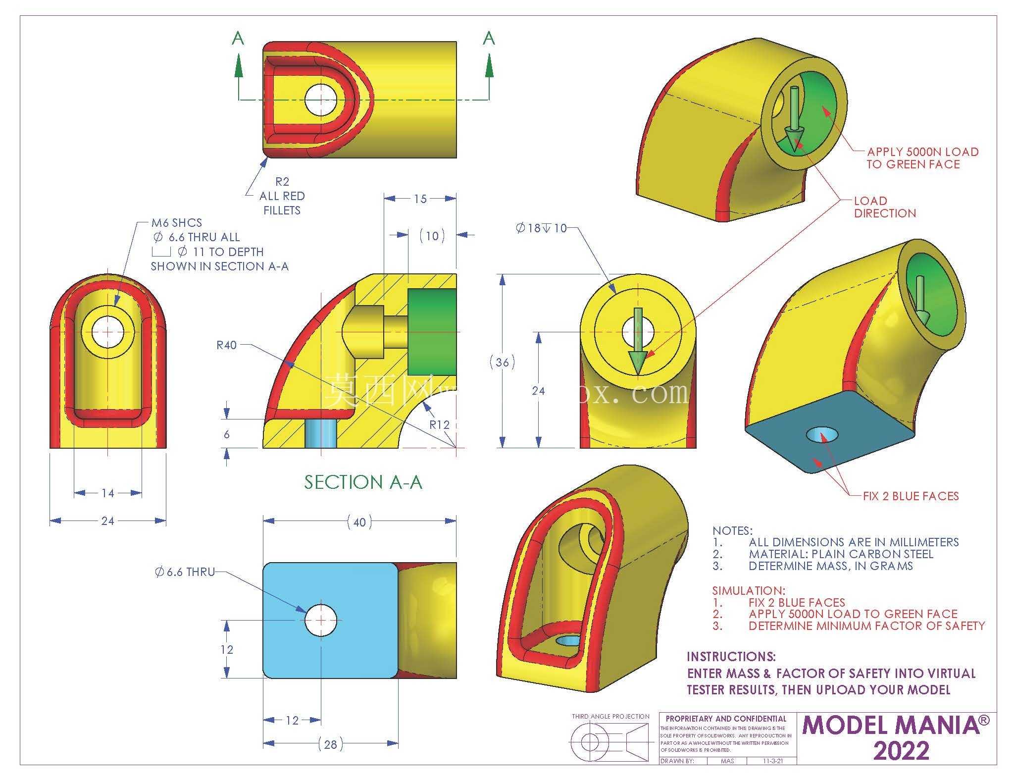 SolidWorks Model Mania 工程图 (2000–2025) | 完整的 CAD 实践合集
