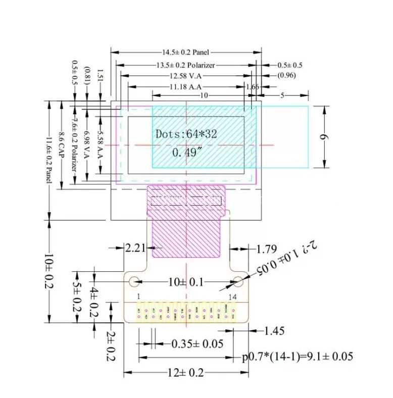 OLED 0.49Ӣ���ɫ64x32 IIC SSD1306