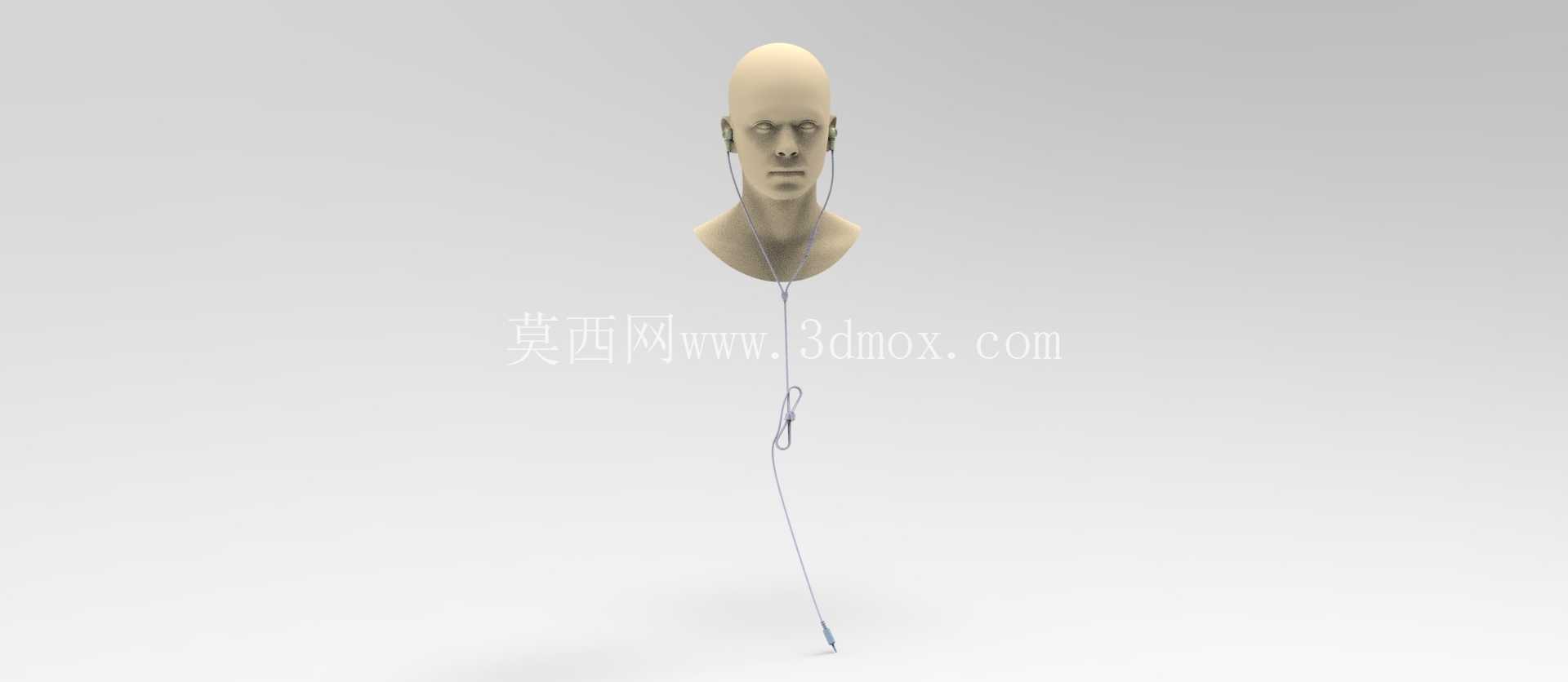带耳机的人体模型
