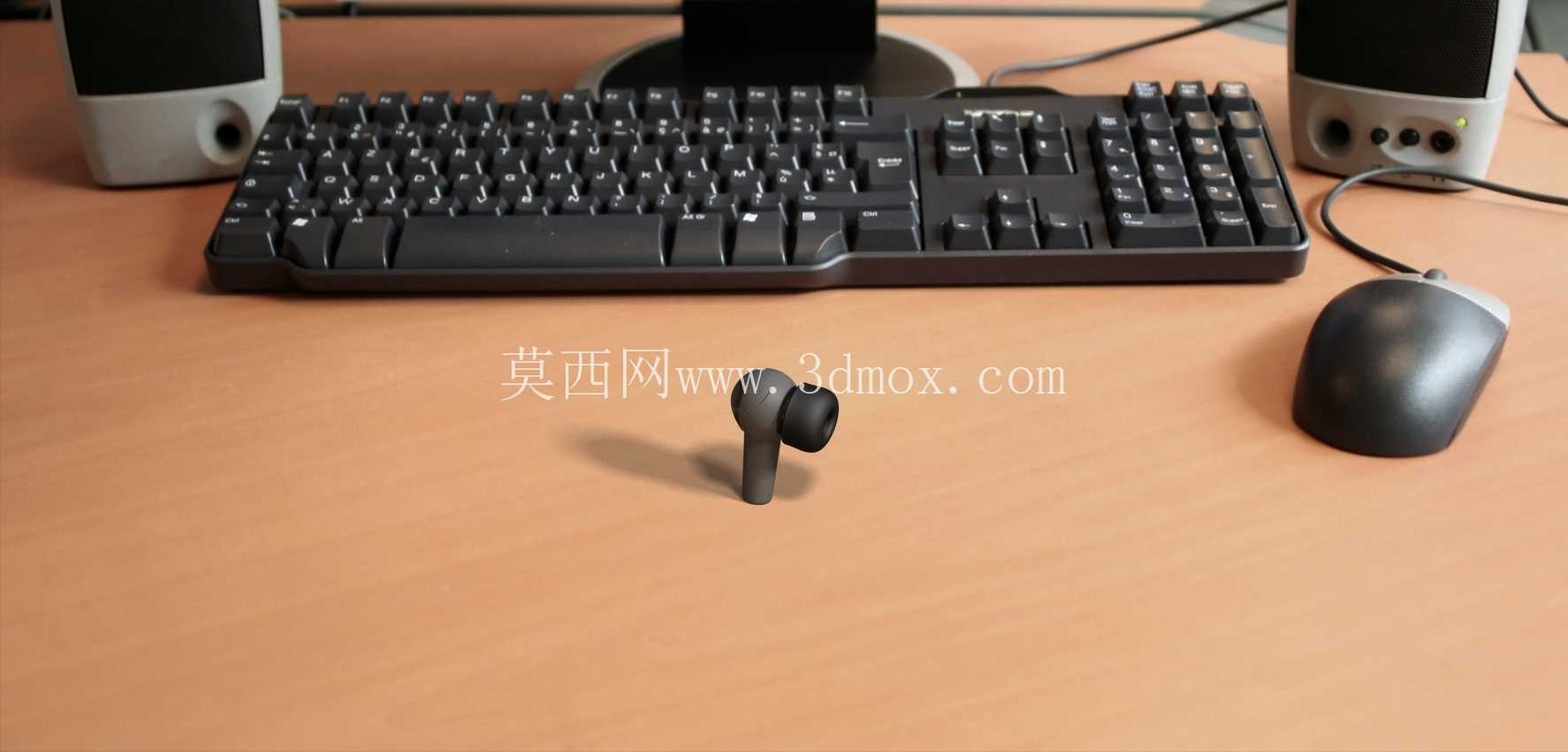 带耳机的人体模型