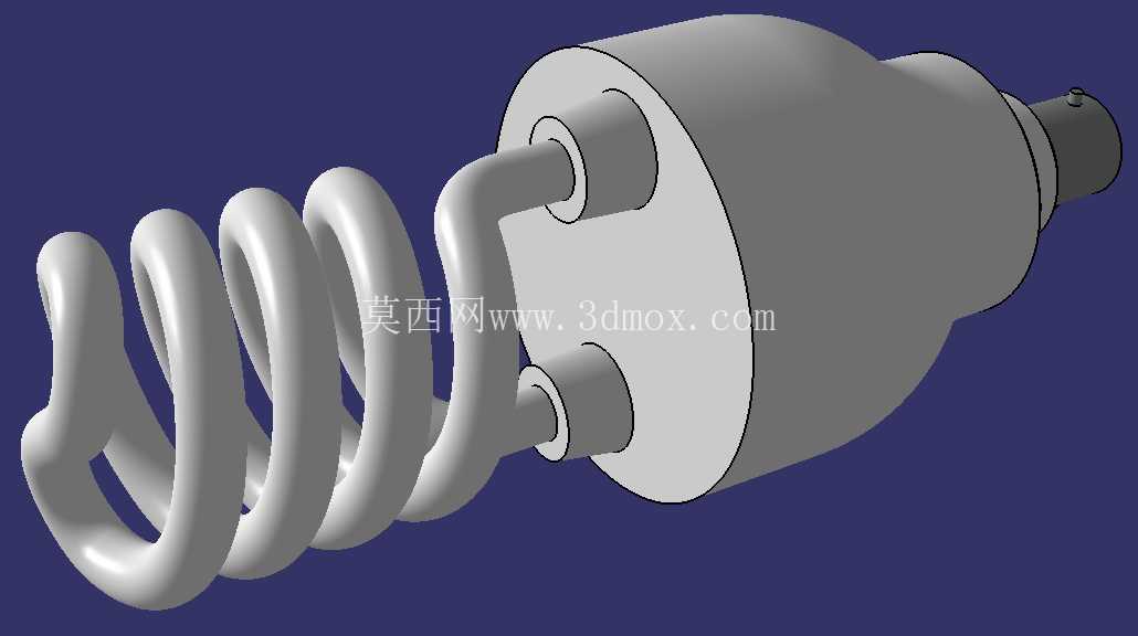 45W 紧凑型荧光灯 (CFL) 灯泡 – 3D 模型