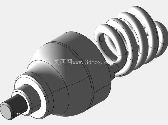 45W 紧凑型荧光灯 (CFL) 灯泡 – 3D 模型