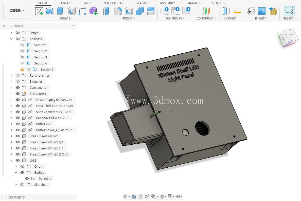 外壳 ESP32 LED 控制器和 5V 20A PSU