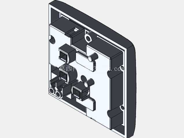 带开关的通用8合1墙壁插座(3D模型)