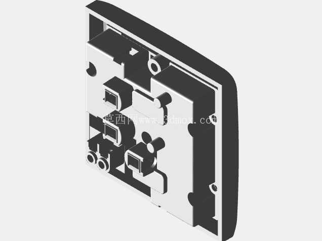 带开关的通用8合1墙壁插座(3D模型)