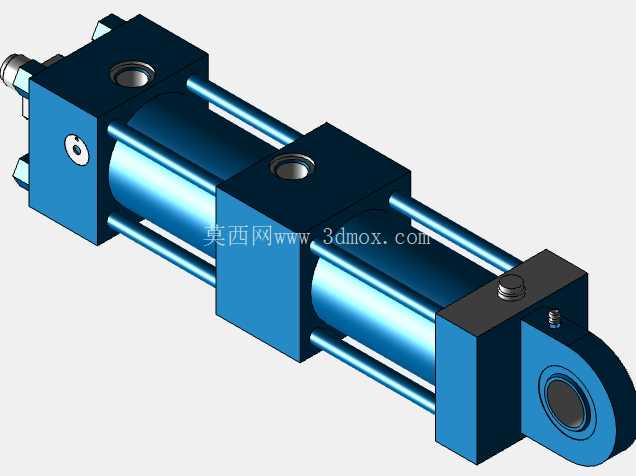 带位置测量系统 CST3 - MP5 的拉杆气缸。 - 孔径 D= 63 毫米。 - 行程长度 S= 50 mm。