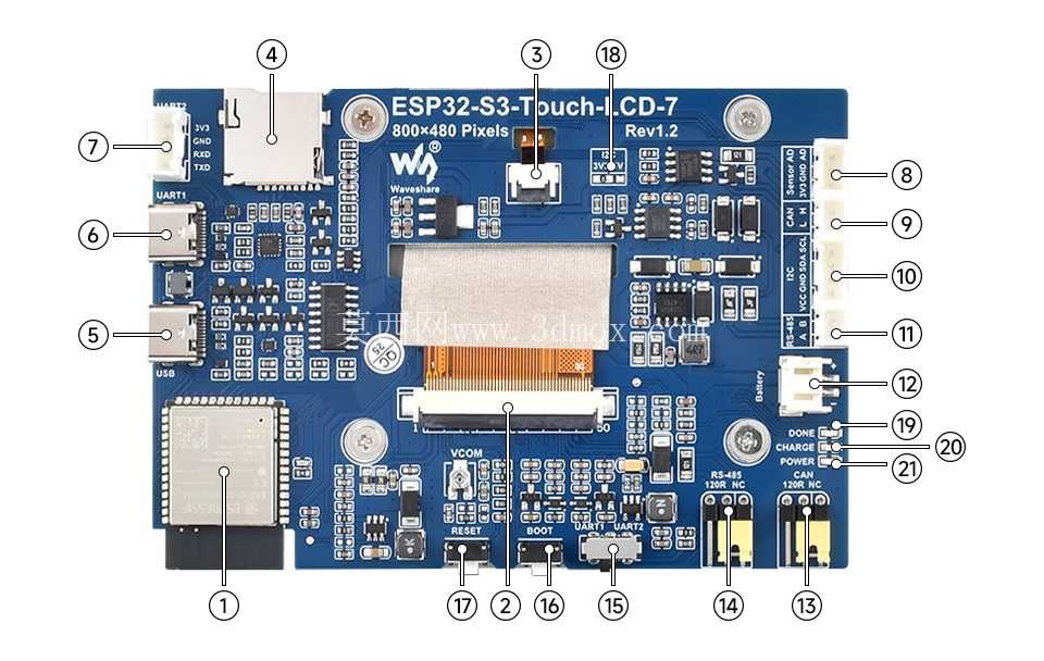 ESP32-S3 7Ӣ����ʾ�� - ESP32-S3-Touch-LCD-7
