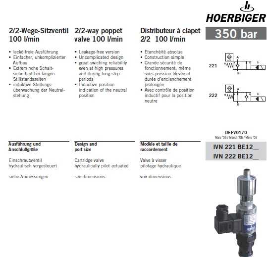 - �ȵ�ʽ����������ſ���ֹ�ط��� - HOERBIGER - IVN 221/222 BE 12 - 24V / 350 bar - ��������ͷ M12x1��4 ��