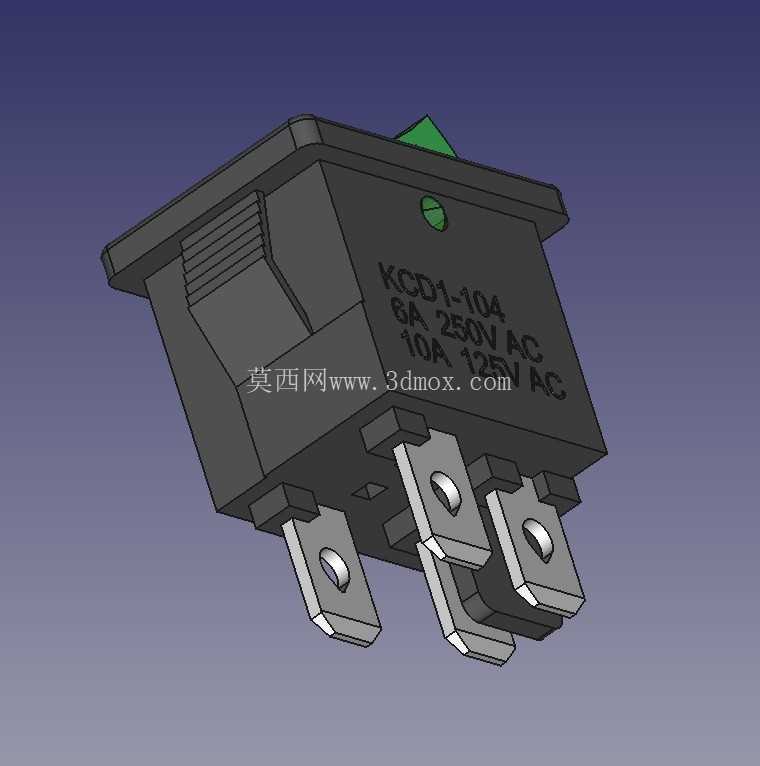 KCD1-104 发光摇臂开关 15x21 mm 面板开口 12.5x19 mm