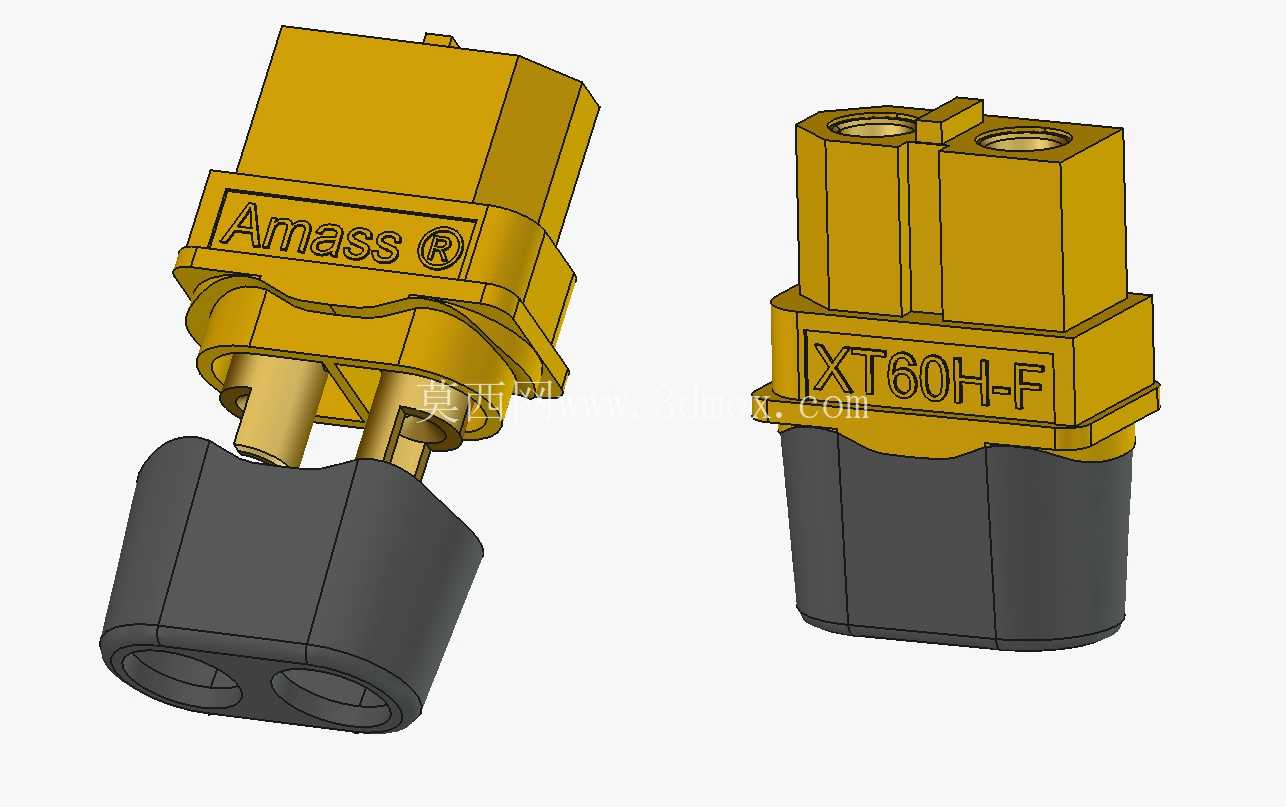 Amass 的连接器 XT60H-F,带线盖