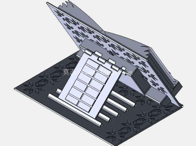 具有可调节倾斜度和太阳能 LED 照明的 3D 打印书架