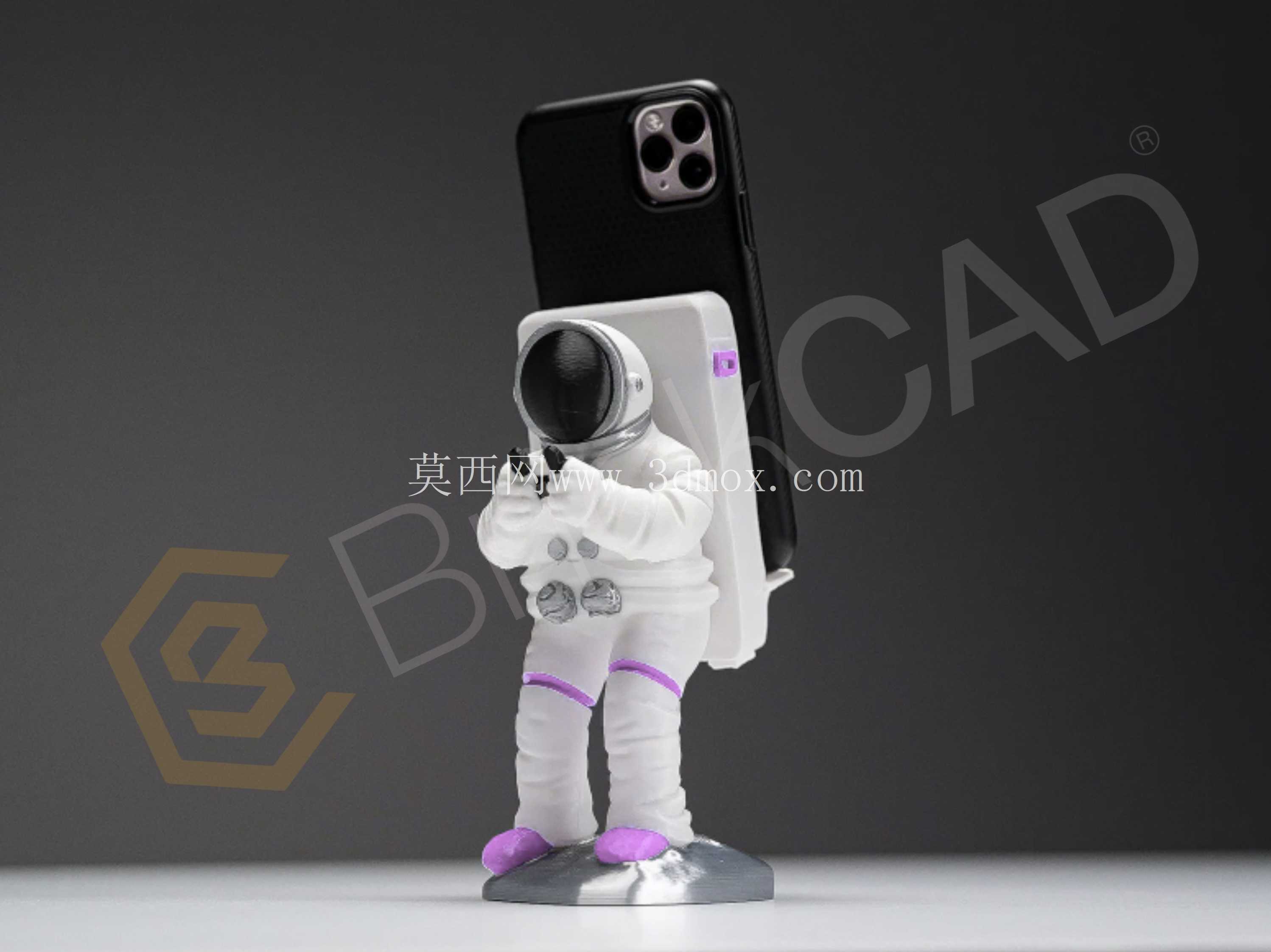 宇航员手机座| 可打印的装饰 CAD 模型 | 为 SLA、SLS、FDM 做好准备