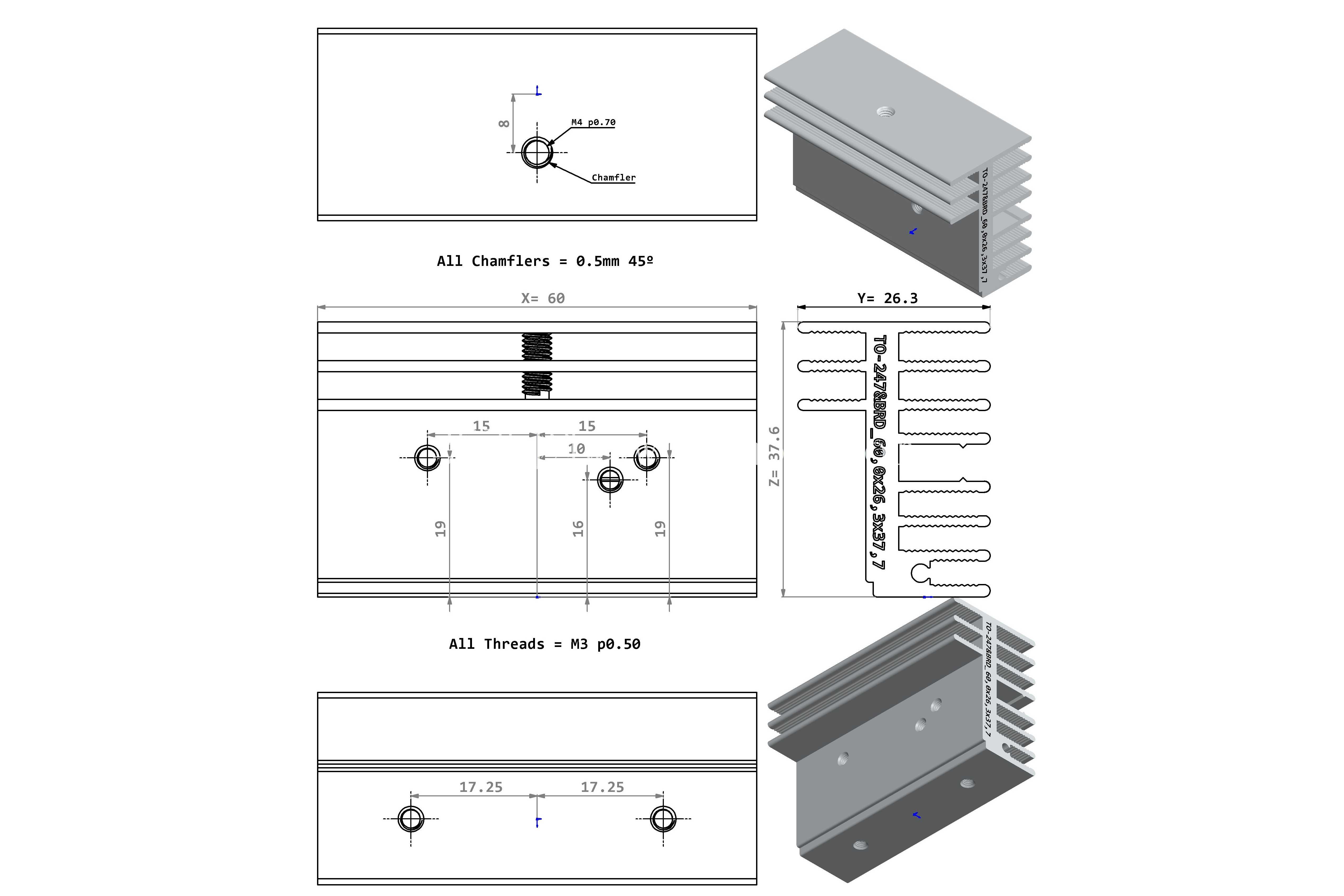 ɢ������F��TO-247x2\u0026 BRD 60.0x26.3x37.7mm