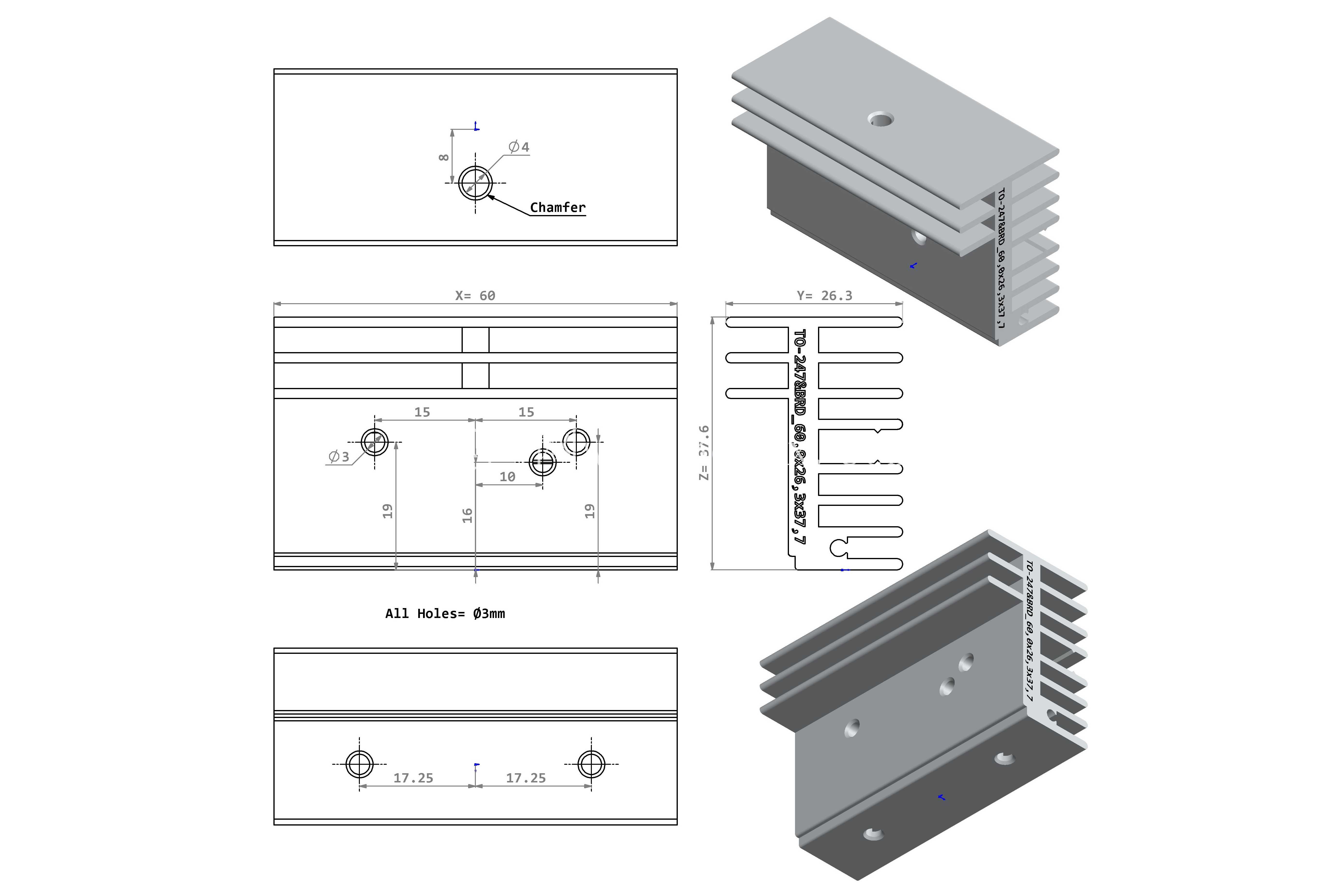 ɢ������F��TO-247x2\u0026 BRD 60.0x26.3x37.7mm