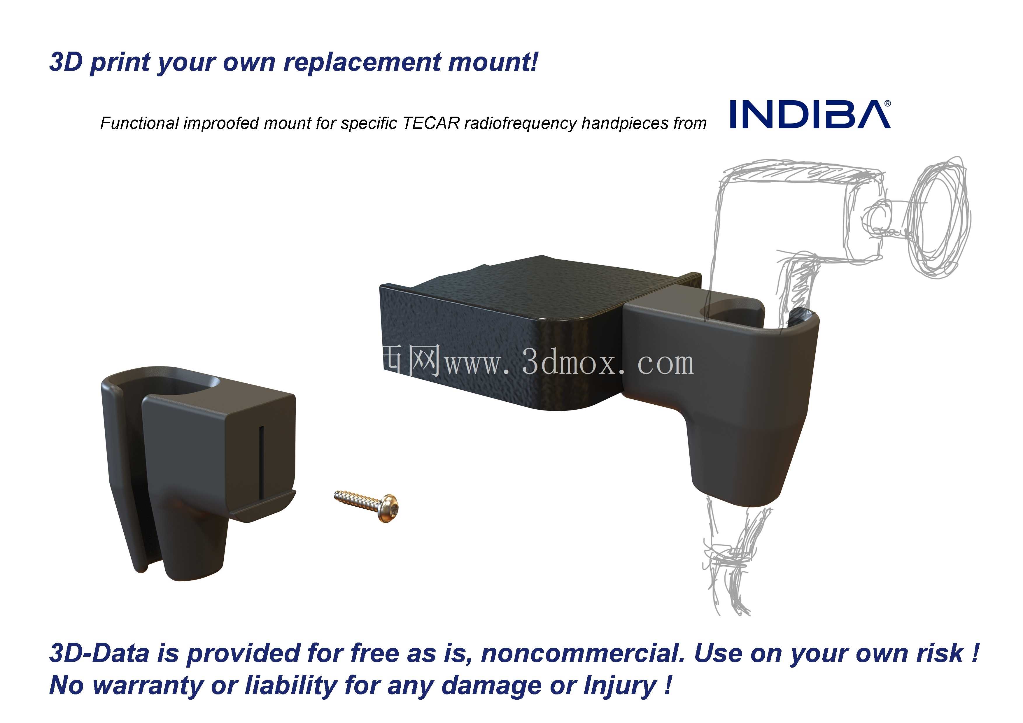 INDIBA 医疗设备手机的 3D 打印替换支架