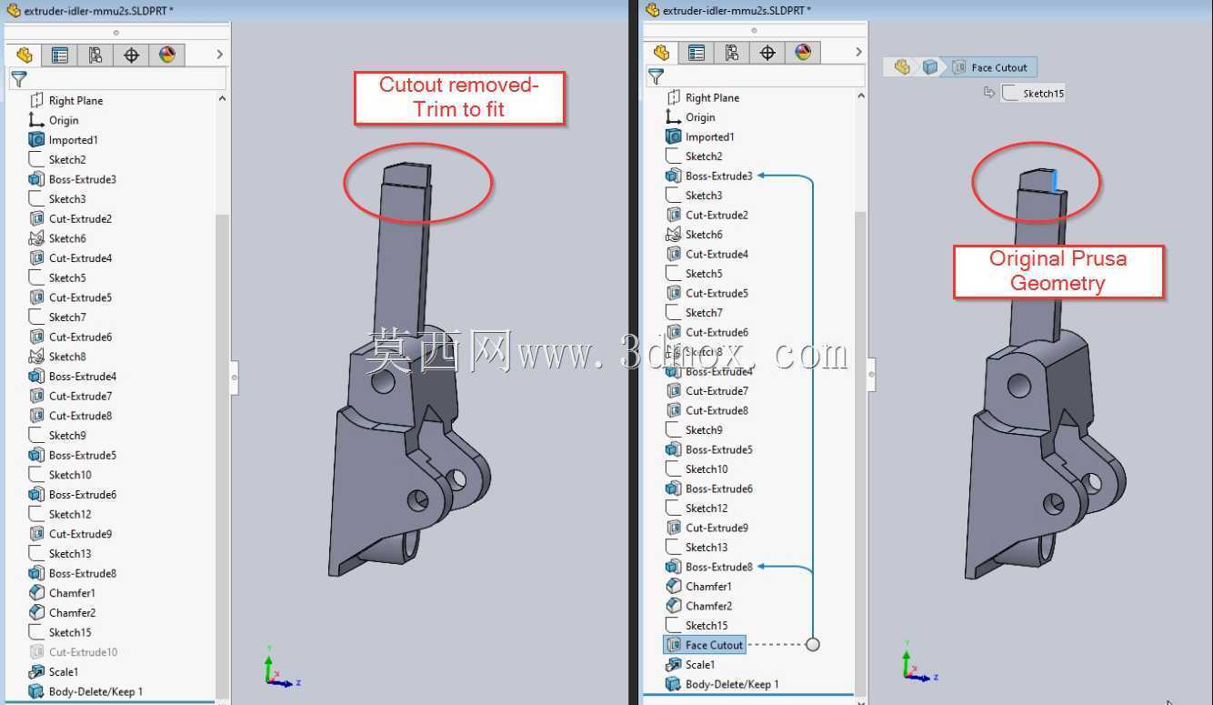 挤出机惰轮MMU2s Solidworks文件