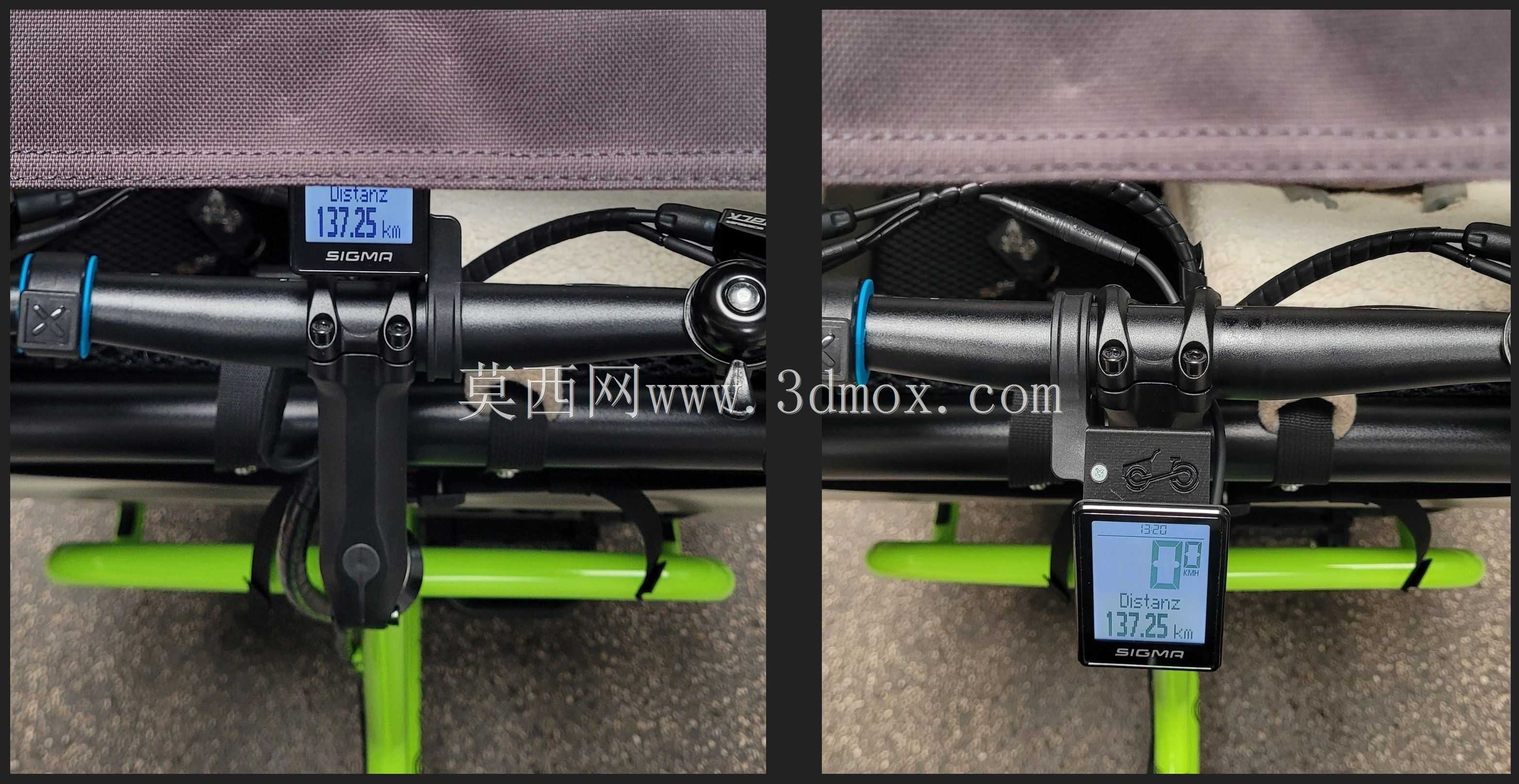 Sigma EOX1200支架,用于重新定位Radkutsche Rapid上的显示器
