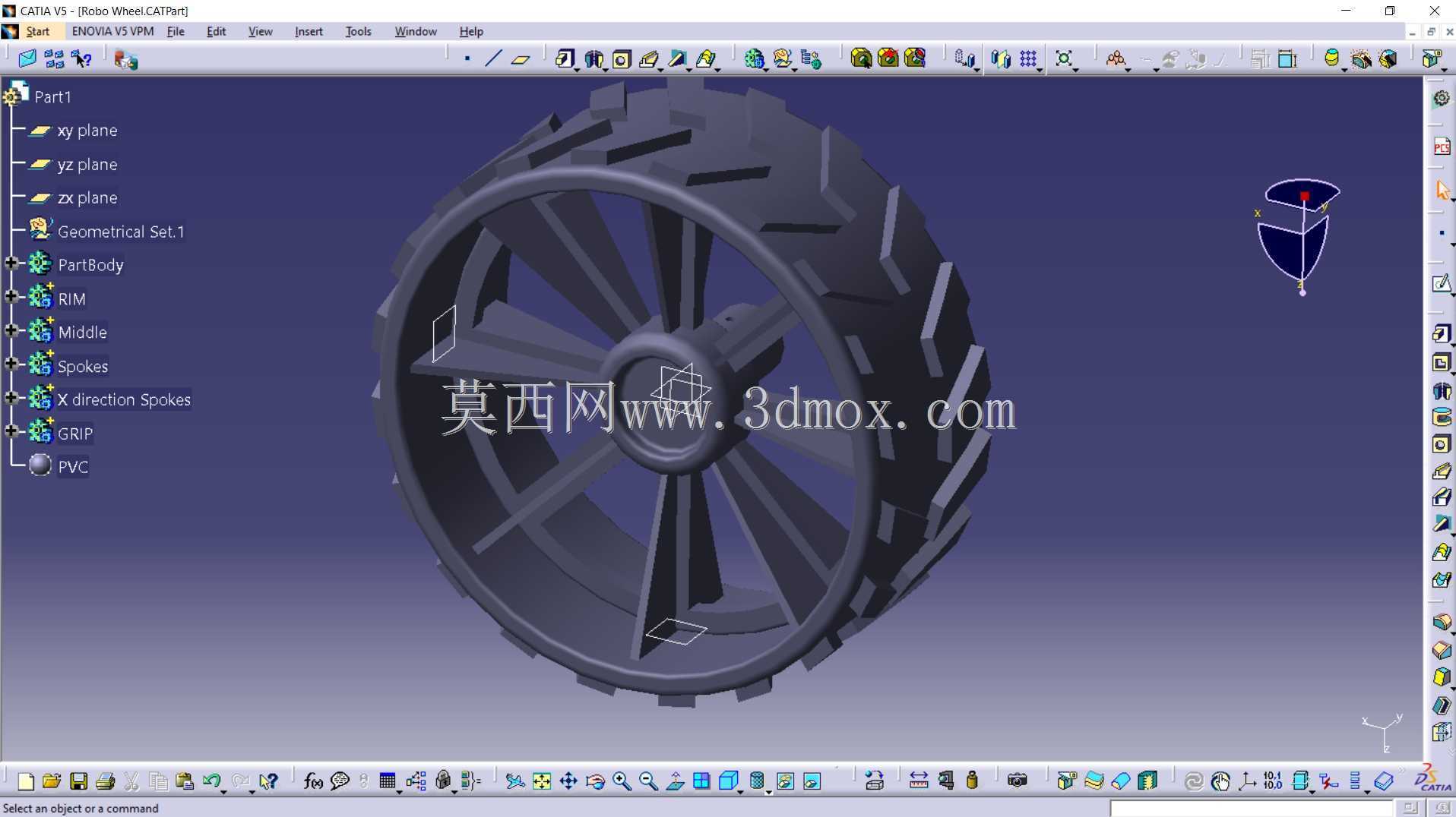 机器人足球轮|机器人竞速轮3D打印零件设计CATIA V5