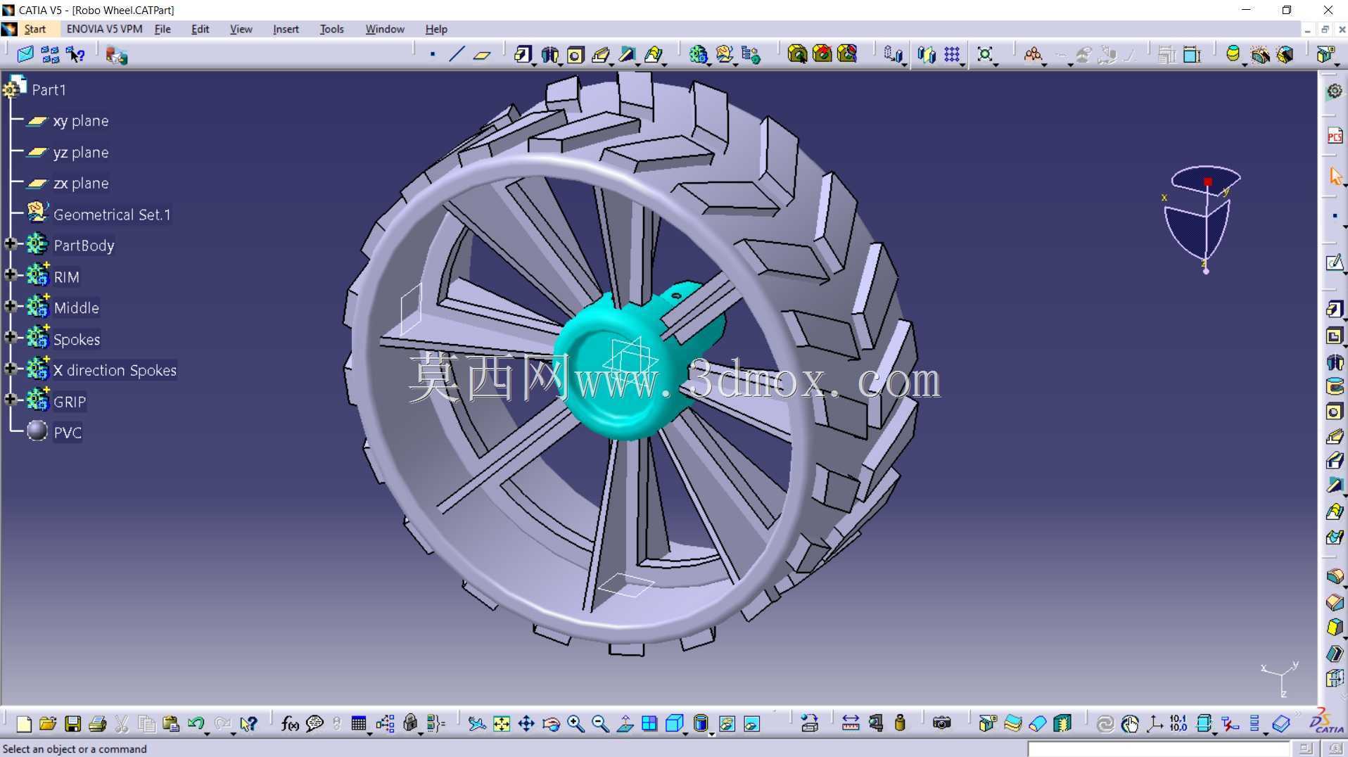 机器人足球轮|机器人竞速轮3D打印零件设计CATIA V5