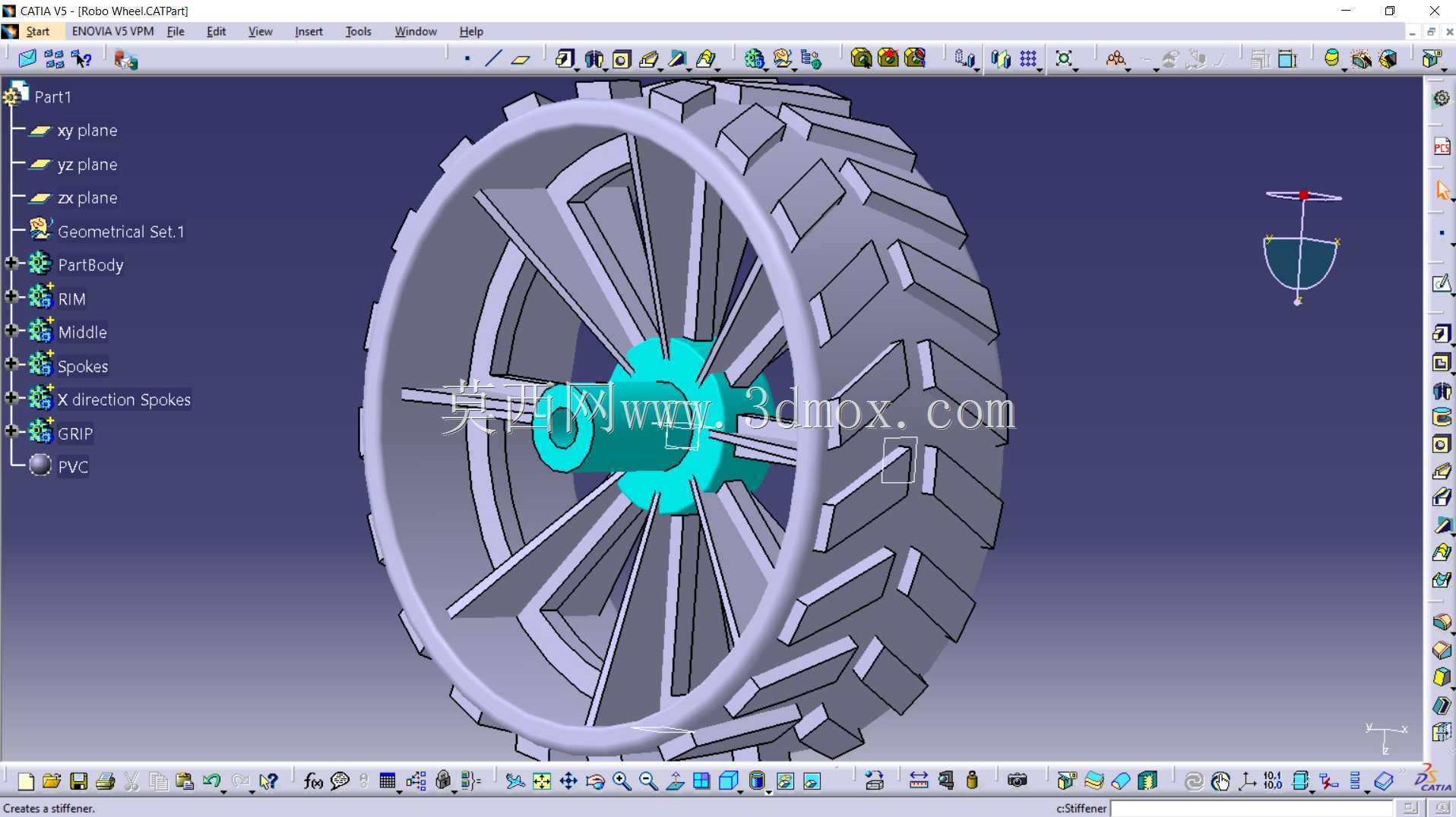 机器人足球轮|机器人竞速轮3D打印零件设计CATIA V5